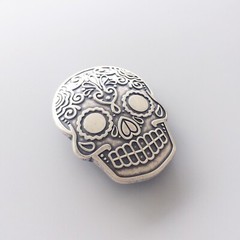 Vintage Silver Plated Tattoo Emo Skull Belt Buckle Gurtelschnalle