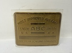 American Bowling Congress Belt Buckle Most Improved Average Award Vintage