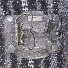 Belt Buckle Bergamot Brass Works US Army Tank Military Patriotic USA Made 1982