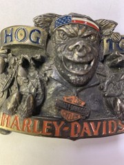 Vintage HARLEY DAVIDSON belt buckle H-411 1991 Baron USA Hog Toys Rare