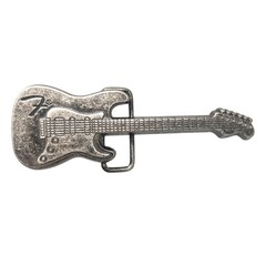 Fender Stratocaster Guitar Silver Toned Large Belt Buckle Western Rock Music