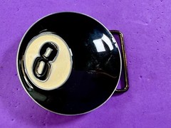 Eight Ball Pool Game Magic Figural Black & White New Belt Buckle