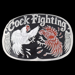 Cock Fighting Roosters Chickens Belt Buckle