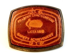 Vintage Peabody Coal Company Latta Mine Leather Belt Buckle Signed El Cid