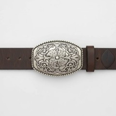 Flower tendrils meadows costume belt buckle silver buckle removable clasp