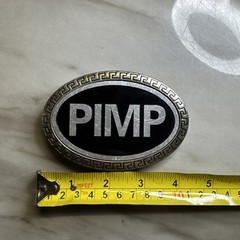Pimp Belt Buckle Black & Sliver
