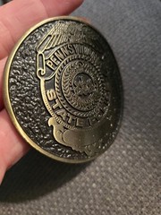 RARE Pennsylvania State Police Belt Buckle 75th Anniversary solid bronze