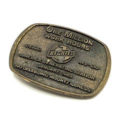 Vintage 1983 LIMERICK Generating Station Bechtel AFL-CIO Belt Buckle BTS Safety