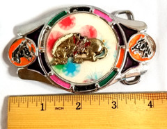 VTG 1970 Imperial Hebillas Belt Buckle Mexico Western Rodeo Horse Bucking Bronco
