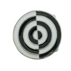 Black & White Circle Belt Buckle Rocker Biker Gothic Mod 2tone
