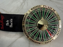 2012 Metal Body Rage 3&Prime; Gold Spinning Roulette Wheel Casino Drinking Belt Buckle