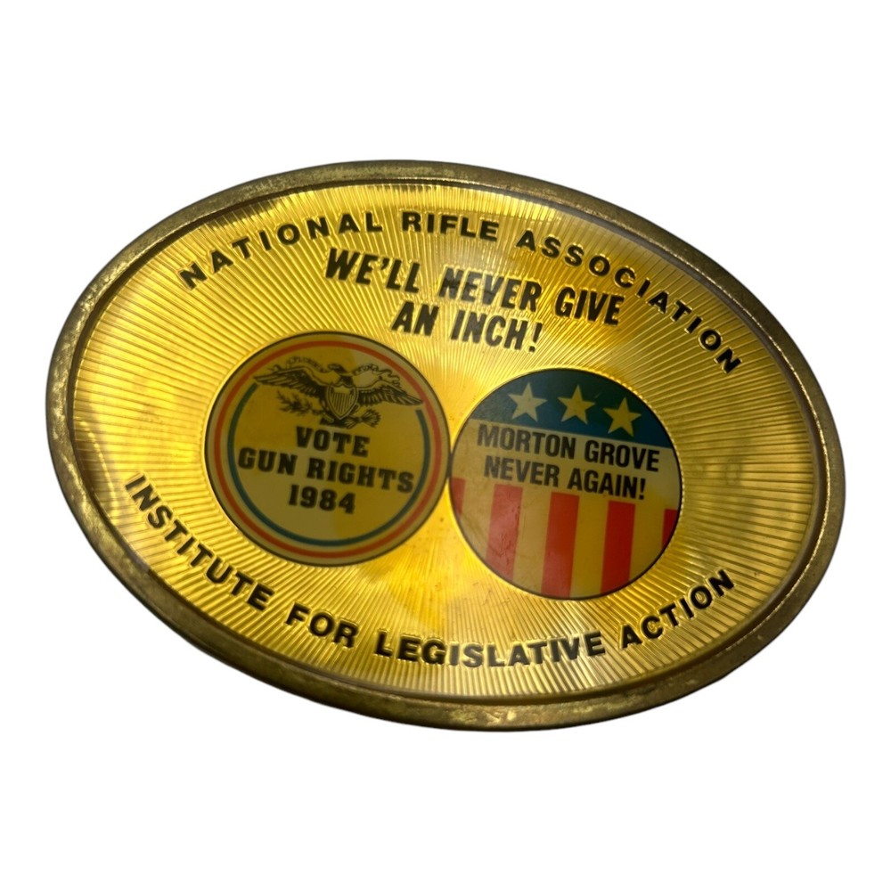 National Rifle Association Stars And Stripes NRA Red White And Blue Belt Buckle