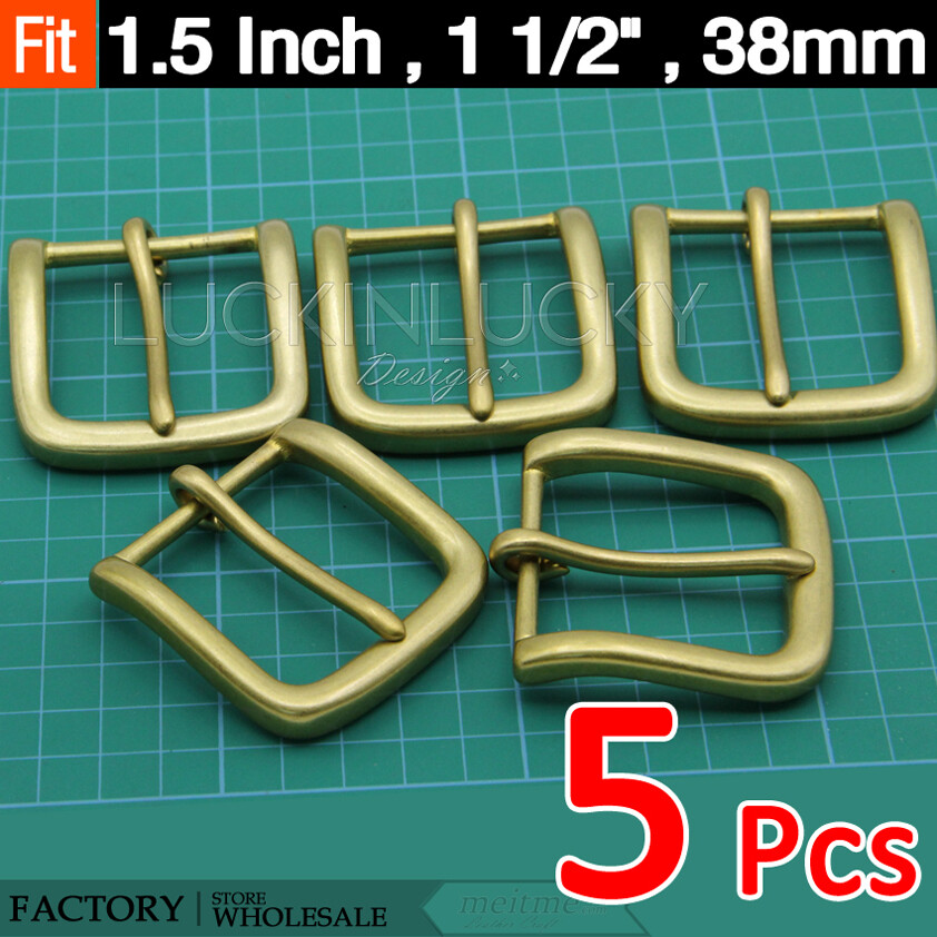 Lot 5 pcs Brass Belt Buckles Men&rsquo;s/Women&rsquo;s Pin Belt Buckle For 38mm / 1.5 inch