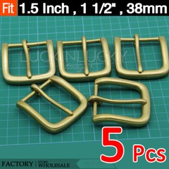 Lot 5 pcs Brass Belt Buckles Men&rsquo;s/Women&rsquo;s Pin Belt Buckle For 38mm / 1.5 inch