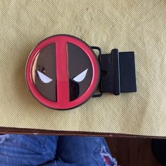 Marvel Heroes Deadpool Graphic Belt Buckle Black Red Clamp Closure Anchor