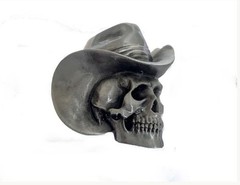 Cowboy Skull Belt Buckle: Western Outlaw Skeleton