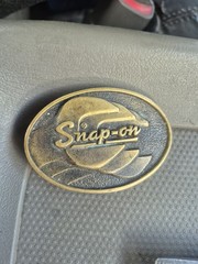 Snap-on Brass Belt Buckle Lot Gold/Silver 1.5in Logo Oval/Rect SPP-369
