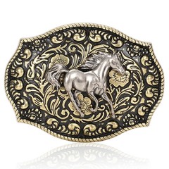 BELTROAD Western Belt Buckles for Men Women Medium, 01-gold (Silver Horse)