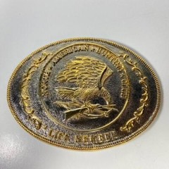 4&Prime; x 2.75&Prime; Vintage North American Hunting Club Life Member Belt Buckle