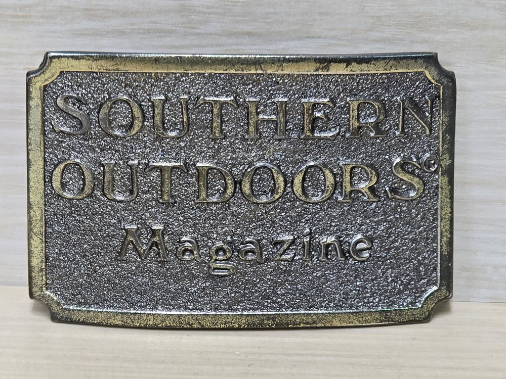 Vintage Southern Outdoors Magazine Belt Buckle Antique Bronze Limited