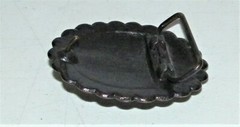 Vintage Brass Pressed Southeast -West Turquoise Belt Buckle Cooper Color EC