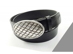 Vintage Style Metal Geometric Print Oval Belt Buckle