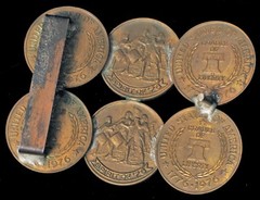 VINTAGE CUSTOM MADE COIN COLLECTOR BELT BUCKLE SPIRIT OF 76 UNITED STATES USA