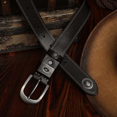 Western Leather Belt for Men, 1 3/8&Prime; Country 36(Fits Waist 34 »-35 »), Black
