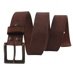 NPET Mens Full Grain Genuine 34 for 32&Prime; waist, Coffee With Black Brass Buckle