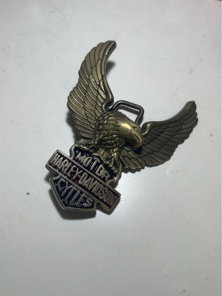 Harley-Davidson Vintage Belt Buckle 1983 model Baron Solid brass Bald Eagle H502
