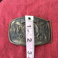 Vintage High Mesa 1984 Solid Bronze OIL Belt Buckle Oilfield Pumpjack Rig USA