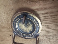 Vintage 1974 Tech Ether Guild Inc Rhumb Brass Belt Buckle
