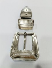 Western 3 piece buckle set Silver color 1 in 25mm cowgirl brass buckle