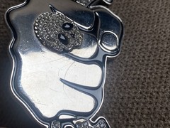 Vintage Rhinestones Punching Fist Skulls Belt Buckles Set Of 2