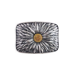 Vintage Silver Plated Rhinestones Blooming Daisy Bling Belt Buckle also US Stock