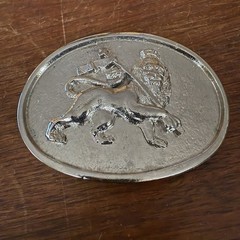 Lion of Judah Rastafarian Belt Buckle Silver Staff Ethiopian Culture Jamaica