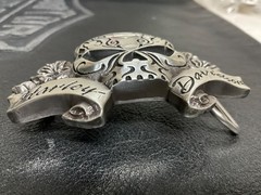 Harley-Davidson “Sugar” Willie G skull belt buckle .#HDWBU10450.Silver plaited