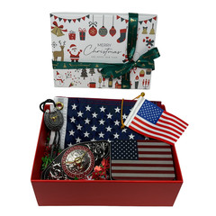 Western Belt Buckle Gift Set with Christmas Box – Veterans American Flag Holiday