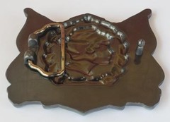 USA LIBERTY JUSTICE FLAT LADY 3-D MULTI-COLOR AMERICA AMERICAN BELT BUCKLE