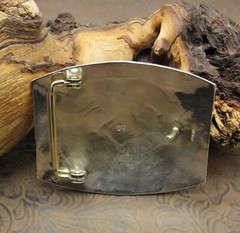 Sterling Silver Overlay Satin Finished Belt Buckle