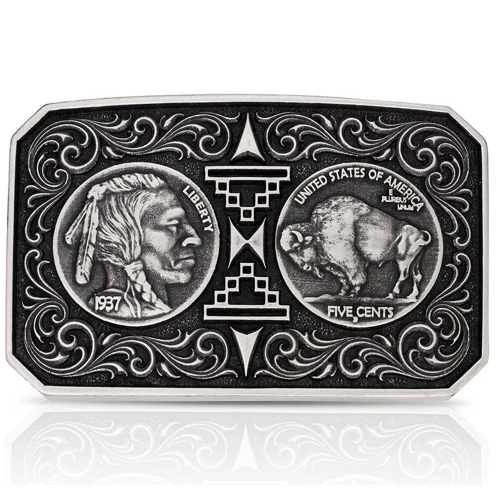 Montana Silversmiths Attitude Westward Way Buffalo Nickel Western Belt Buckle