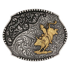 Montana Silversmiths Men&rsquo;s Cowboy Up Bull Rider Attitude Buckle A1031P