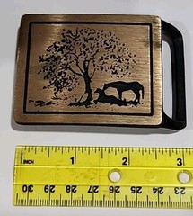 Buckle ‘75 « Two Horses » Tech-Ether Guild Inc. Belt Buckle