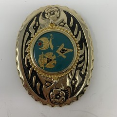 Vintage Masonic Shriner Freemason Belt Buckle 32nd Degree Symbolic