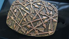 Nocona Western HAMMERED EDGE Belt Buckle Brass Copper Arrows 37714