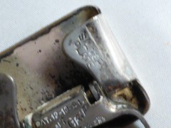 Vtg Giant Grip Silver Plate Base Metal Initial Letter S Belt Buckle