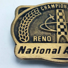 Vintage 1982 National AIr Races Championship Brass Belt Buckle RARE Dynabuckle