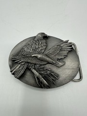 Vintage Siskiyou Eagle Pewter Belt Buckle R-89 1990 Made In USA