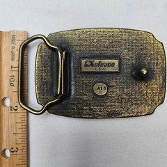 Koleaco USA Vtg Deer Buck Wildlife Brass 3D Enamel Belt Buckle A16 Western