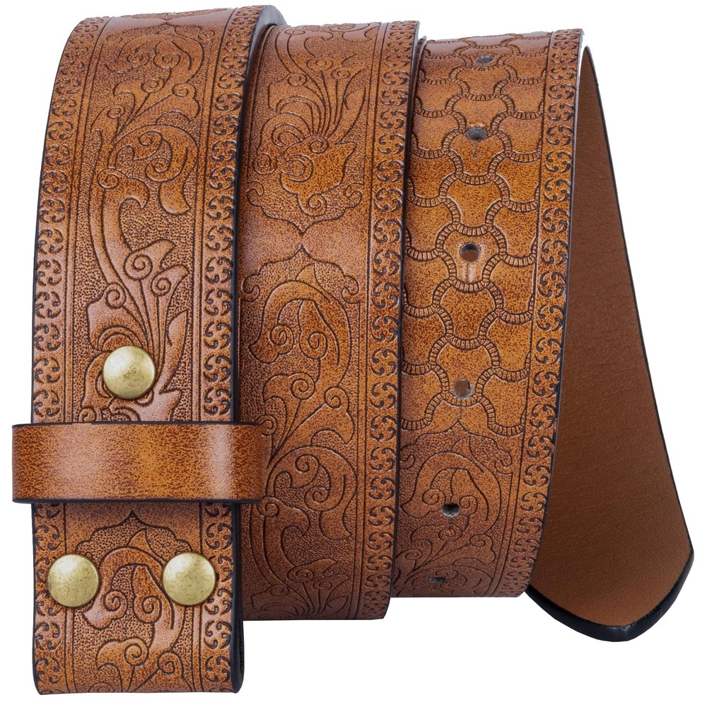 UTOWO Men Women Retro Belt Strap 47&Prime;Belt for 36&Prime;-40&Prime; waist, Lightbrown Strape